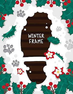 열매 잎 겨울 일러스트 프레임 사람없음 컬러풀 설원 눈 발자국 프레임일러스트 국내일러스트 AI파일 자연요소 식물 계절 컬러 자국 날씨 눈_날씨 파일형식 벡터