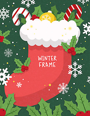 열매 겨울 일러스트 양말 프레임 사람없음 컬러풀 눈송이 크리스마스양말 프레임일러스트 오너먼트 국내일러스트 AI파일 식물 계절 컬러 크리스마스장식 눈_날씨 파일형식 벡터