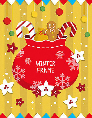 꽃 겨울 일러스트 프레임 사람없음 컬러풀 쿠키 장식볼 보따리 가랜드 지팡이사탕 프레임일러스트 오너먼트 국내일러스트 AI파일 식물 계절 컬러 크리스마스장식 디저트 사탕 장식 파티용품 파일형식 벡터