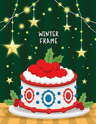 별 잎 크리스마스 겨울 일러스트 전등 프레임 사람없음 컬러풀 케이크 달콤 프레임일러스트 국내일러스트 AI파일 자연요소 식물 계절 기념일 컬러 디저트 조명 맛 파일형식 벡터
