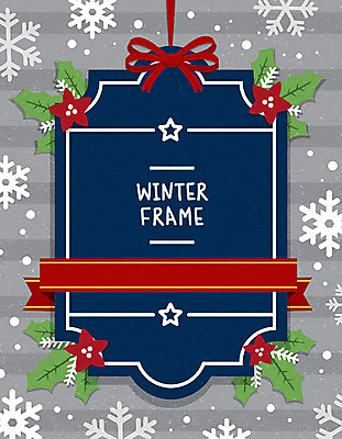 꽃 리본 잎 겨울 일러스트 사각프레임 프레임 사람없음 컬러풀 눈송이 프레임일러스트 국내일러스트 AI파일 카드프레임 식물 계절 컬러 눈_날씨 사각형 파일형식 벡터