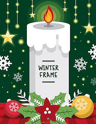 별 겨울 일러스트 초 촛불 프레임 사람없음 컬러풀 눈송이 프레임일러스트 오너먼트 국내일러스트 AI파일 자연요소 계절 컬러 크리스마스장식 눈_날씨 파일형식 벡터
