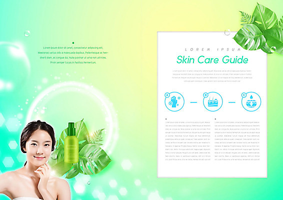 PSD 템플릿 표지디자인 북디자인 출판디자인 여자 내지 리플렛 북커버 나뭇잎 한명 팜플렛 상반신 20대 성인 앞모습 초록색 뷰티 화장품 한국인 스킨케어 의료성형뷰티 성인여자한명만 이미지템플릿 1 뷰포인트 컬러 잎 사람 동양인 청년 여자한명만 성인여자만 파일형식