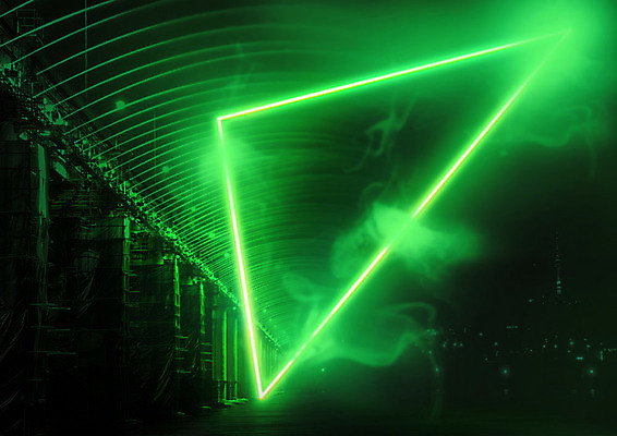 PSD 편집이미지 백그라운드 야경 사람없음 초록색 빛 판타지 삼각형 분수 한강 네온 반포대교 가교 카피스페이스 네온아트 이미지편집 도형 건축물 컬러 상상 서울 공백 다리_건축물 야간 랜드마크 파일형식 풍경_경치