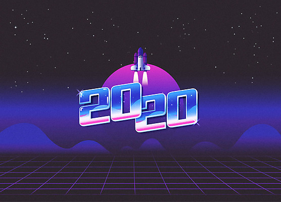 별 일러스트 새해 타이포그라피 사람없음 컬러풀 숫자 우주 우주선 신년카드 2020년 경자년 국내일러스트 AI파일 자연요소 문자 컬러 카드_감사 연도 파일형식 벡터