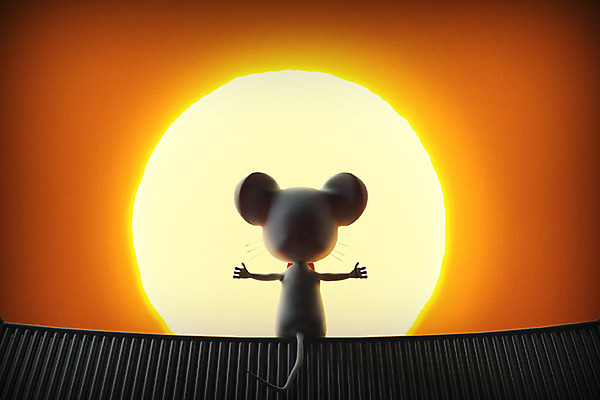 PSD 편집 편집이미지 캐릭터 한마리 지붕 새해 3D캐릭터 사람없음 태양 3D 귀여움 일출 쥐띠 쥐 디지털합성 쥐캐릭터 해돋이축제 흰쥐 2020년 경자년 편집3D 자연요소 1 동물캐릭터 컨셉 노을 축제 십이지신 설치류 연도 파일형식