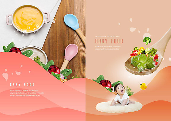 PSD 템플릿 편집 표지디자인 북디자인 출판디자인 여자 표지 리플렛 채소 북커버 비즈니스 건강 한명 팜플렛 숟가락 주황색 한국인 아기 신선 유기농 이유식 여자아기한명만 이미지템플릿 1 웰빙 음식 컬러 수저 사람 동양인 여자한명만 여자아기만 파일형식