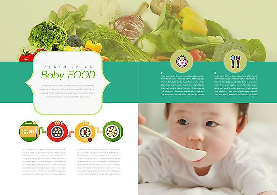 PSD 템플릿 편집 표지디자인 북디자인 출판디자인 내지 리플렛 채소 북커버 비즈니스 건강 한명 팜플렛 숟가락 식사 한국인 아기 신선 유기농 이유식 남자아기한명만 이미지템플릿 1 웰빙 음식 수저 사람 동양인 남자한명만 남자아기만 파일형식