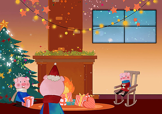 PSD 별 크리스마스 겨울 일러스트 전구 따뜻함 세마리 선물 사람없음 크리스마스트리 돼지 즐거움 벽난로 안락의자 돼지캐릭터 흔들의자 아기돼지 국내일러스트 자연요소 계절 기념일 감정 새끼 동물캐릭터 의자 포유류 3 파일형식