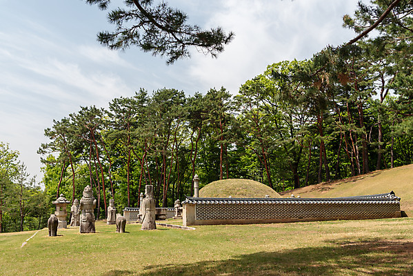 포토 JPG 주간 나무 한국전통 여행 유적지 하늘 풍경 사람없음 야외 관광지 조각상 봄 세계문화유산 문화재 역사 한국사 조선시대 조선왕릉 헌인릉 이방원 봉분 혼유석 망주석 문무석 석마 원경왕후 장명등 국내포토 자연요소 식물 전통 계절 고건축 전등 한국 조형물 무덤 왕 왕릉 파일형식 왕후