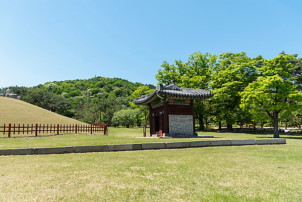 포토 JPG 주간 나무 한국전통 여행 유적지 하늘 풍경 사람없음 야외 관광지 봄 세계문화유산 문화재 역사 한국사 조선시대 경종 비각 조선왕릉 봉분 의릉 선의왕후 국내포토 자연요소 식물 전통 계절 고건축 한국 무덤 왕 왕릉 파일형식 왕후