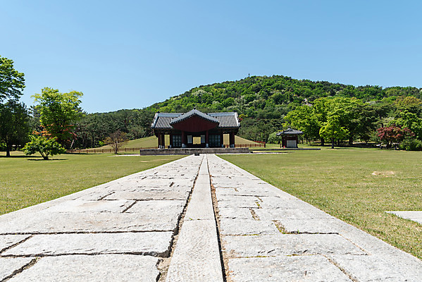 포토 JPG 주간 나무 한국전통 여행 유적지 하늘 풍경 사람없음 야외 관광지 봄 세계문화유산 문화재 역사 한국사 조선시대 경종 어로 정자각 조선왕릉 의릉 선의왕후 신로 국내포토 자연요소 식물 전통 계절 고건축 한국 왕 왕릉 파일형식 왕후 향어로