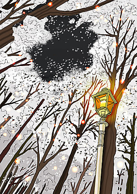 PSD 나무 행복 백그라운드 크리스마스 겨울 가로등 일러스트 날씨 풍경 사람없음 추위 흰색 눈 차가움 겨울풍경 겨울배경 국내일러스트 자연요소 식물 계절 공공시설 기념일 감정 컬러 파일형식