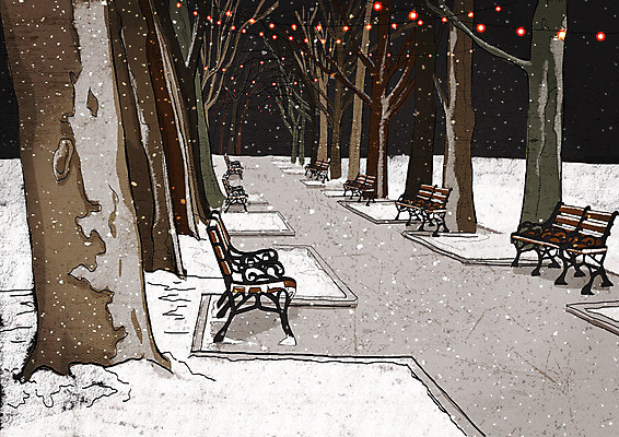 PSD 나무 공원 행복 백그라운드 크리스마스 겨울 벤치 일러스트 날씨 풍경 사람없음 도시풍경 추위 흰색 눈 차가움 겨울풍경 겨울배경 국내일러스트 자연요소 식물 계절 공공시설 기념일 감정 컬러 의자 도시 파일형식