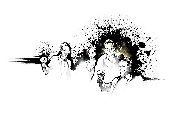 PSD 여자 남자 일러스트 캘리그라피 성공 붓터치 협력 흑백 사람 여러명 성인 일상 파이팅 기쁨 직장인 비즈니스맨 비즈니스우먼 동료 번짐 성인만 국내일러스트 직업 감정 다수 컨셉 비즈니스 관계 모션 촬영기법 라이프 파일형식 효과