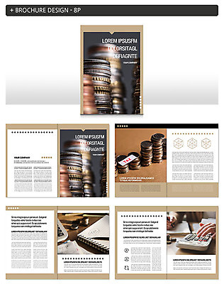 템플릿 손 ZIP 리플렛 비즈니스 팜플렛 신체부위 금융 경제 갈색 동전 계산기 절약 회계 세금 인디자인 INDD 이미지템플릿 컬러 컨셉 돈 문구용품 사람 장비 파일형식