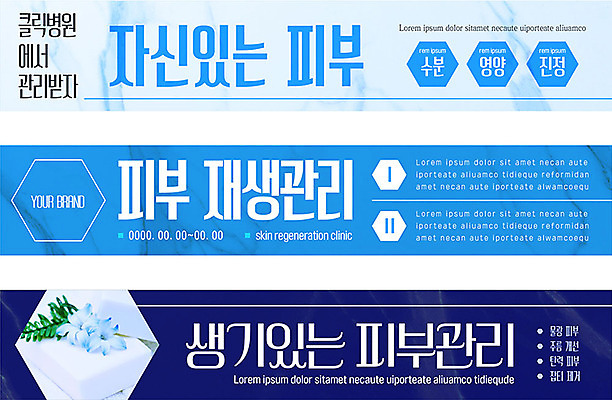 템플릿 배너 배너템플릿 가로배너 꽃 백그라운드 프레임 관리 사람없음 파란색 뷰티 현수막 수분 피부 피부관리 영양 재생 배너세트 AI파일 식물 컬러 신체부위 가로 세트 파일형식 벡터