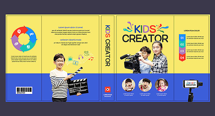 템플릿 표지디자인 북디자인 출판디자인 여자 교육 표지 남자 어린이 북커버 여러명 10대 책 카메라 한국인 클래퍼보드 에듀 에듀케이션 어린이만 크리에이터 스쿨팩 책날개 책등 표지샘플 짐벌 이미지템플릿 AI파일 직업 다수 청소년 사람 동양인 전자제품 촬영장비 파일형식 벡터 1인미디어