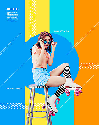 PSD 편집이미지 라이프스타일 여자 패션 한명 웃음 사람 앉기 20대 성인 컬러풀 선글라스 뷰티 한국인 롤러스케이트화 제안 흥미 성인여자한명만 세련 이미지편집 1 안경 컬러 컨셉 모션 표정 동양인 청년 생활 롤러블레이드 여자한명만 성인여자만 파일형식