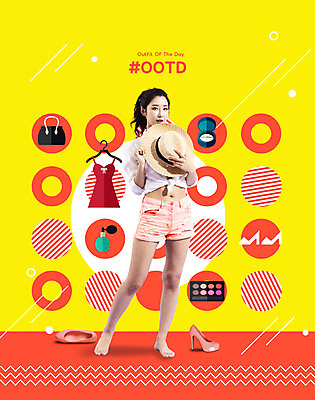 PSD 편집이미지 모자 라이프스타일 옷 여자 패션 한명 들기 사람 성인 30대 뷰티 노란색 주황색 한국인 소셜네트워크 제안 흥미 성인여자한명만 세련 이미지편집 1 잡화 컬러 컨셉 모션 동양인 생활 장년 여자한명만 성인여자만 파일형식