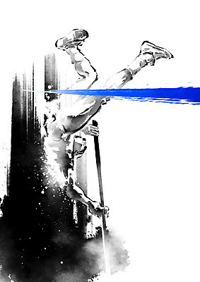 PSD 남자 일러스트 캘리그라피 붓터치 한명 사람 달리기 파이팅 장애물 육상스포츠 트랙 번짐 육상선수 장대높이뛰기 극복 남자한명만 국내일러스트 1 스포츠 모션 운동선수 남자만 파일형식 효과