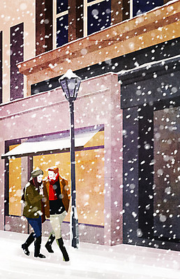 PSD 커플 여자 남자 백그라운드 겨울 데이트 일러스트 따뜻함 사랑 사람 두명 걷기 카페 눈 길가 함박눈 겨울배경 국내일러스트 자연요소 계절 감정 관계 모션 날씨 눈_날씨 상점 파일형식