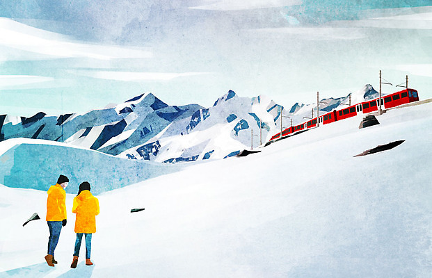 PSD 구름 커플 여자 남자 백그라운드 겨울 데이트 일러스트 산 따뜻함 사랑 사람 두명 하이킹 기차 눈 겨울배경 국내일러스트 자연요소 계절 감정 육상교통 관계 레저 날씨 대중교통 파일형식