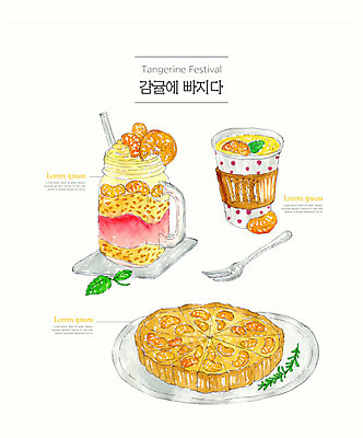 PSD 음료 과일 일러스트 디저트 수채화 귤 사람없음 컬러풀 카페 차 달콤 과일주스 메뉴 메뉴판 과일파이 국내일러스트 음식 컬러 상점 주스 맛 파이_빵 파일형식