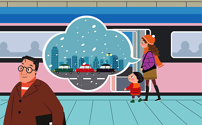 여자 남자 아들 어린이 말풍선 겨울 일러스트 자동차 엄마 대중교통 경고 사람 성인 건물 세명 추위 눈 전철 편안함 외출 고민 준비 러시아워 국내일러스트 AI파일 모자관계 자연요소 건축물 계절 감정 육상교통 교통수단 교통 가족 날씨 감각 파일형식 벡터