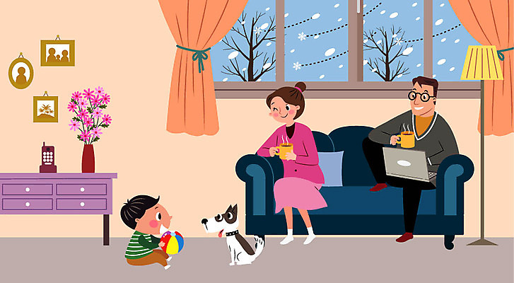 나무 꽃 반려견 아들 어린이 가구 액자 겨울 일러스트 창문 엄마 휴식 경고 사람 성인 컵 세명 노트북 소파 추위 스탠드 눈 커튼 아빠 강아지 편안함 고민 준비 다화병 반려 국내일러스트 AI파일 자연요소 식물 식기 계절 감정 생활용품 컨셉 의자 가족 날씨 조명 전자제품 반려동물 꽃병 감각 개 파일형식 벡터