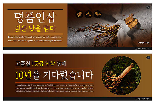 PSD 템플릿 배너 ZIP 웹템플릿 건강 이벤트 사람없음 갈색 한약재 인삼 명품 이벤트배너 웹배너 빅배너 이미지템플릿 컬러 약재 삼 상품 파일형식