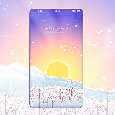 나무 백그라운드 여러마리 일러스트 조류 새해 사람없음 스마트폰 태양 설원 나뭇가지 눈 2020년 경자년 폰배경 국내일러스트 AI파일 자연요소 식물 동물 다수 날씨 눈_날씨 핸드폰 스마트기기 연도 파일형식 벡터