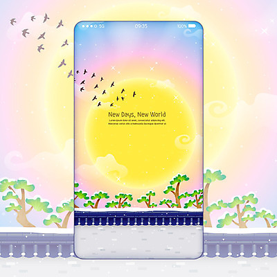 나무 실루엣 백그라운드 여러마리 일러스트 조류 새해 사람없음 스마트폰 태양 기와담장 2020년 경자년 폰배경 국내일러스트 AI파일 자연요소 식물 동물 다수 촬영기법 기와 핸드폰 스마트기기 담장 연도 파일형식 벡터