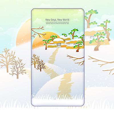 나무 백그라운드 일러스트 새해 초가집 사람없음 스마트폰 태양 설원 눈 2020년 경자년 폰배경 국내일러스트 AI파일 자연요소 식물 날씨 한옥 눈_날씨 핸드폰 스마트기기 연도 파일형식 벡터