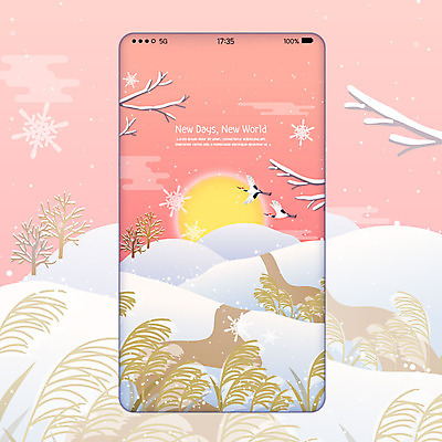 나무 백그라운드 두마리 일러스트 조류 새해 사람없음 스마트폰 태양 설원 학 눈 눈송이 2020년 경자년 폰배경 국내일러스트 AI파일 자연요소 식물 동물 2 날씨 눈_날씨 핸드폰 스마트기기 연도 파일형식 벡터