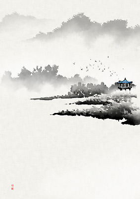 PSD 나무 호수 일러스트 캘리그라피 자연 조류 붓터치 산 흑백 초원 사람없음 강 고요 숲 정자 번짐 산수화 풍경화 화선지 공허 국내일러스트 식물 동물 건축물 컨셉 촬영기법 동양화 한지 그림 생태계 파일형식 효과