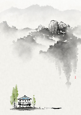 PSD 나무 호수 일러스트 캘리그라피 자연 붓터치 산 흑백 사람없음 강 고요 절벽 숲 정자 번짐 산수화 풍경화 화선지 공허 국내일러스트 식물 건축물 컨셉 촬영기법 동양화 한지 그림 생태계 파일형식 효과