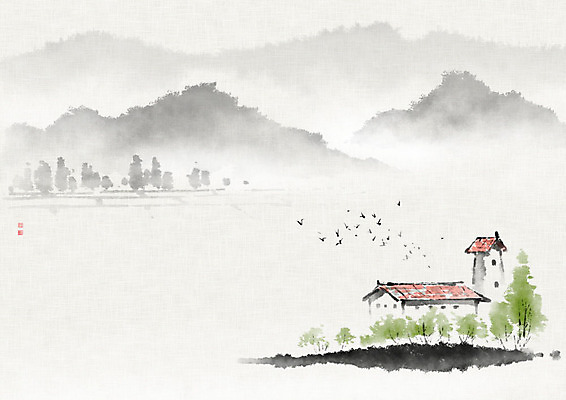 PSD 나무 호수 밭 일러스트 캘리그라피 자연 조류 붓터치 산 주택 흑백 사람없음 강 농경지 고요 농촌 숲 번짐 산수화 풍경화 화선지 공허 국내일러스트 식물 동물 컨셉 농업 촬영기법 건물 농장 시골 동양화 한지 그림 생태계 파일형식 효과