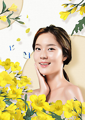 PSD 편집이미지 여자 꽃잎 꽃 나비 수채화 한명 사람 상반신 20대 성인 옆모습 컬러풀 뷰티 한국인 낙화 의료성형뷰티 성인여자한명만 이미지편집 식물 1 뷰포인트 컬러 곤충 동양인 청년 여자한명만 성인여자만 파일형식