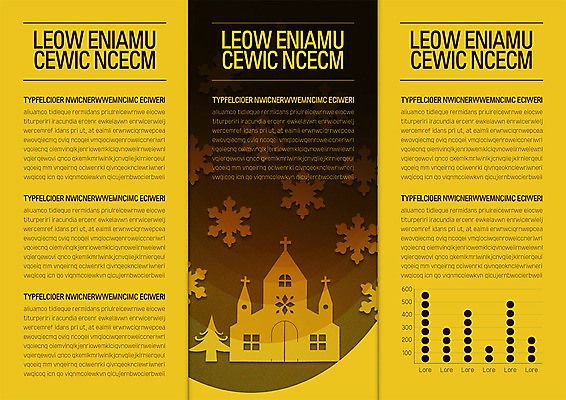 템플릿 표지디자인 북디자인 내지 리플렛 크리스마스 겨울 북커버 3단접지 그래프 팜플렛 사람없음 노란색 교회 눈송이 이미지템플릿 AI파일 계절 기념일 컬러 종교건축 눈_날씨 건물 파일형식 벡터