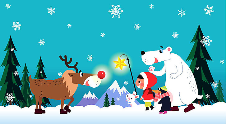 나무 동물 별 어린이 겨울 일러스트 스키장 산 눈꽃 한명 사람 소녀 파란색 귀여움 설원 루돌프 눈 토끼 즐거움 펭귄 북극곰 순록 소녀한명만 국내일러스트 AI파일 자연요소 식물 1 계절 여자 감정 컬러 컨셉 크리스마스 곰 포유류 조류 날씨 사슴 눈_날씨 반려동물 여자한명만 소녀만 파일형식 벡터