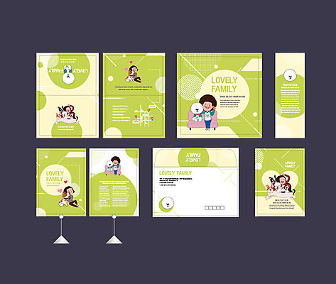 템플릿 배너 배너템플릿 여자 남자 여러마리 이벤트 여러명 초록색 세트 현수막 엽서 초대장 반려 비숑프리제 소봉투 행사세트 행사템플릿 AI파일 컬러 다수 편지봉투 카드_감사 사람 개 편지 파일형식 벡터