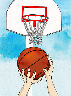 PSD 손 스포츠 일러스트 하늘 농구 농구공 한명 사람 취미 신체부위 컬러풀 열정 농구대 1인칭시점 국내일러스트 1 시선 감정 컬러 공 구기 골대 파일형식