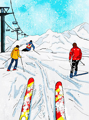 PSD 스포츠 일러스트 스키 스키장 사람 여러명 취미 컬러풀 눈 열정 스키장비 스키용품 스키리프트 1인칭시점 설산 국내일러스트 자연요소 시선 감정 스포츠용품 컬러 다수 날씨 겨울스포츠 산 리프트 파일형식