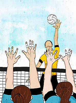 PSD 여자 스포츠 일러스트 하늘 사람 취미 세명 컬러풀 배구 열정 배구선수 배구공 배구코트 여자만 1인칭시점 국내일러스트 시선 감정 스포츠용품 컬러 공 운동선수 구기 파일형식