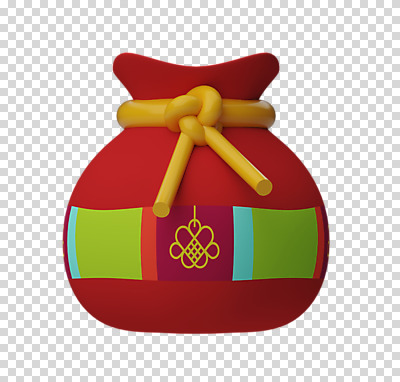 편집 편집이미지 복주머니 누끼 사람없음 한개 3D소스 3D 입체 디지털합성 오브젝트 PNG 목업 편집소스 1 전통소품 파일형식