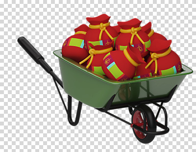 편집 편집이미지 복주머니 누끼 사람없음 3D소스 3D 여러개 수레 입체 디지털합성 오브젝트 PNG 목업 편집소스 다수 전통소품 카트 파일형식