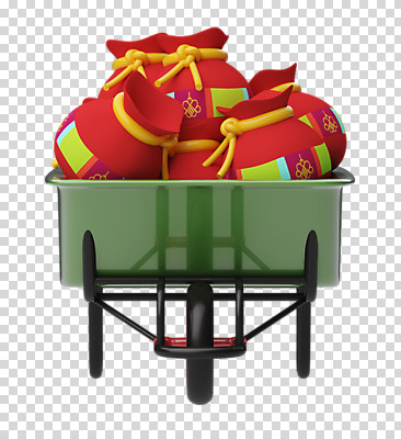 편집 편집이미지 복주머니 누끼 사람없음 3D소스 3D 여러개 수레 입체 디지털합성 오브젝트 PNG 목업 편집소스 다수 전통소품 카트 파일형식