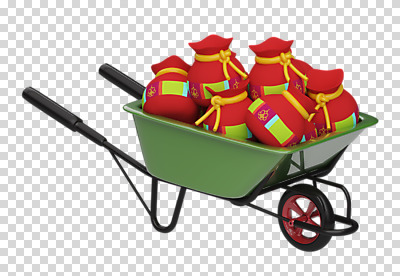 편집 편집이미지 복주머니 누끼 사람없음 3D소스 3D 여러개 수레 입체 디지털합성 오브젝트 PNG 목업 편집소스 다수 전통소품 카트 파일형식