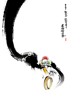 PSD 여자 일러스트 캘리그라피 응원 붓터치 근하신년 국악기 한명 사람 전통놀이 풍물놀이 번짐 징 농악꾼 농악대모자 여자한명만 2020년 국내일러스트 모자_잡화 1 전통 악기 놀이 타악기 새해 국악 연도 여자만 파일형식 효과